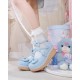 Sheep Puff Vintage Polka Dot Platform Shoes(Reservation/4 Colours/Full Payment Without Shipping)